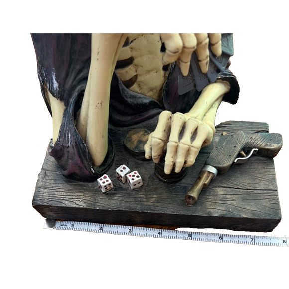 RARE FIND '97 Skulpture by David Wang Skeleton Gambler Gun Dice Zombie Halloween - Picture 10 of 13